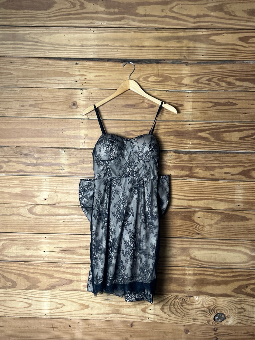 Black Lace Spaghetti Strap Dress